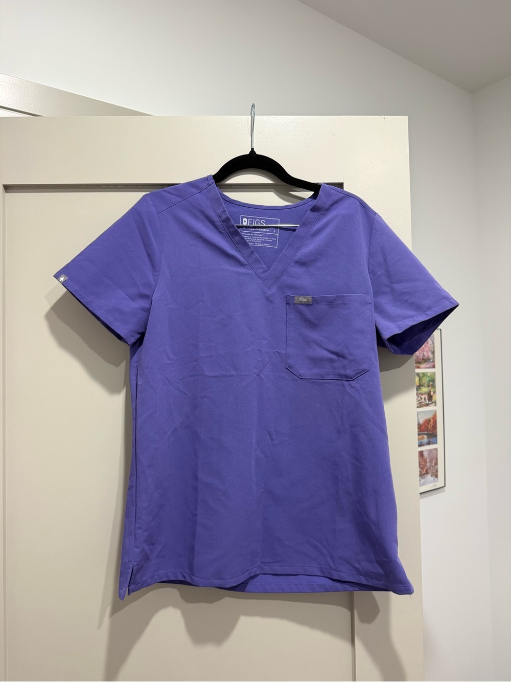 Figs Women’s V-Neck Scrub Top in Purple